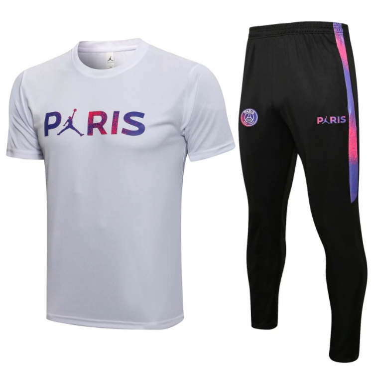 2021/22 PSG x Jordan White Kits Paris T-Shirt + Pants